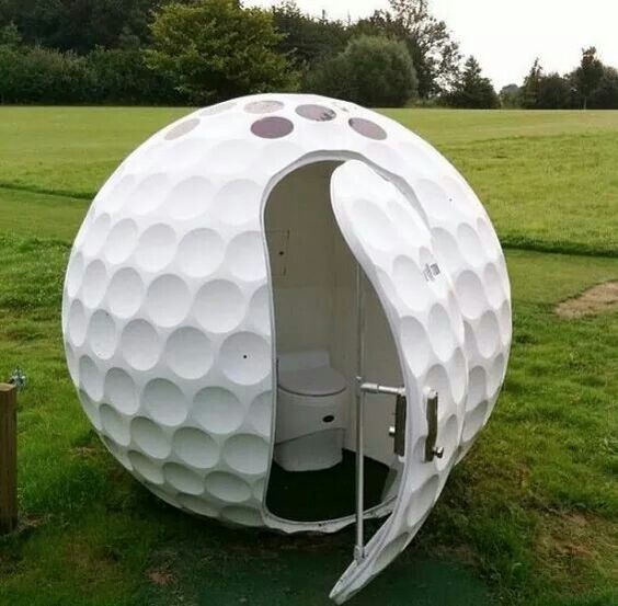 golf ball outhouse bathroom
