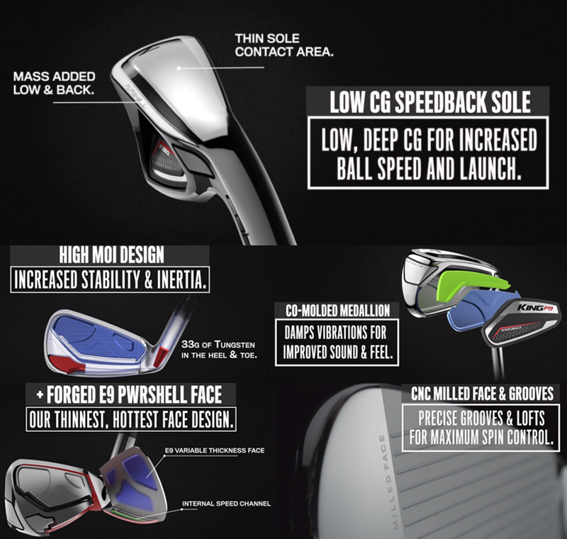 Cobra King F9 irons tech comp image