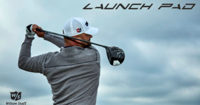 Wilson Staff Launch Pad Driver lifestyle image for feature image placement hero with logos