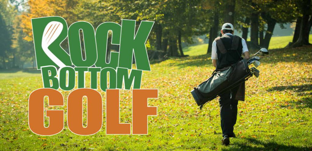 rock bottom golf banner with logo