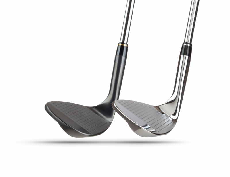 golf wedges in chrome and black finish
