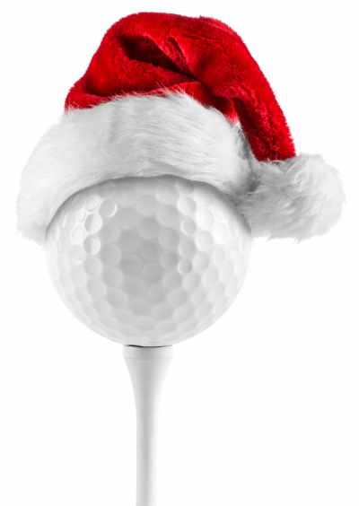 golf gifts ball with santa hat
