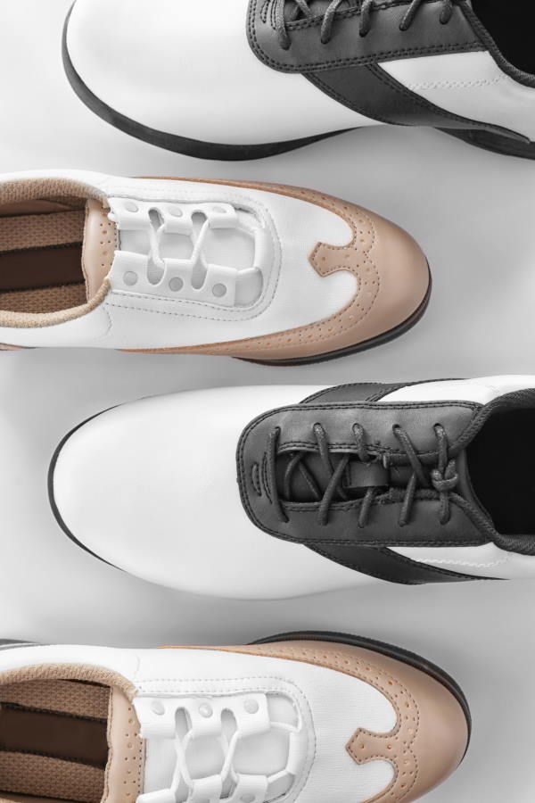 golf shoes in a column image
