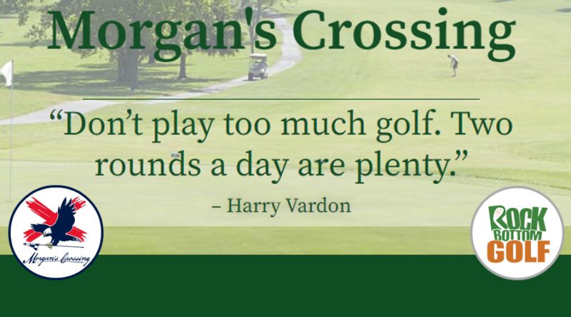 Morgan's Crossing golf course - feature image with Rock Bottom Golf logo