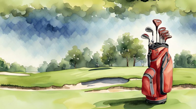 golf bag on a golf course - watercolor - feature blog image