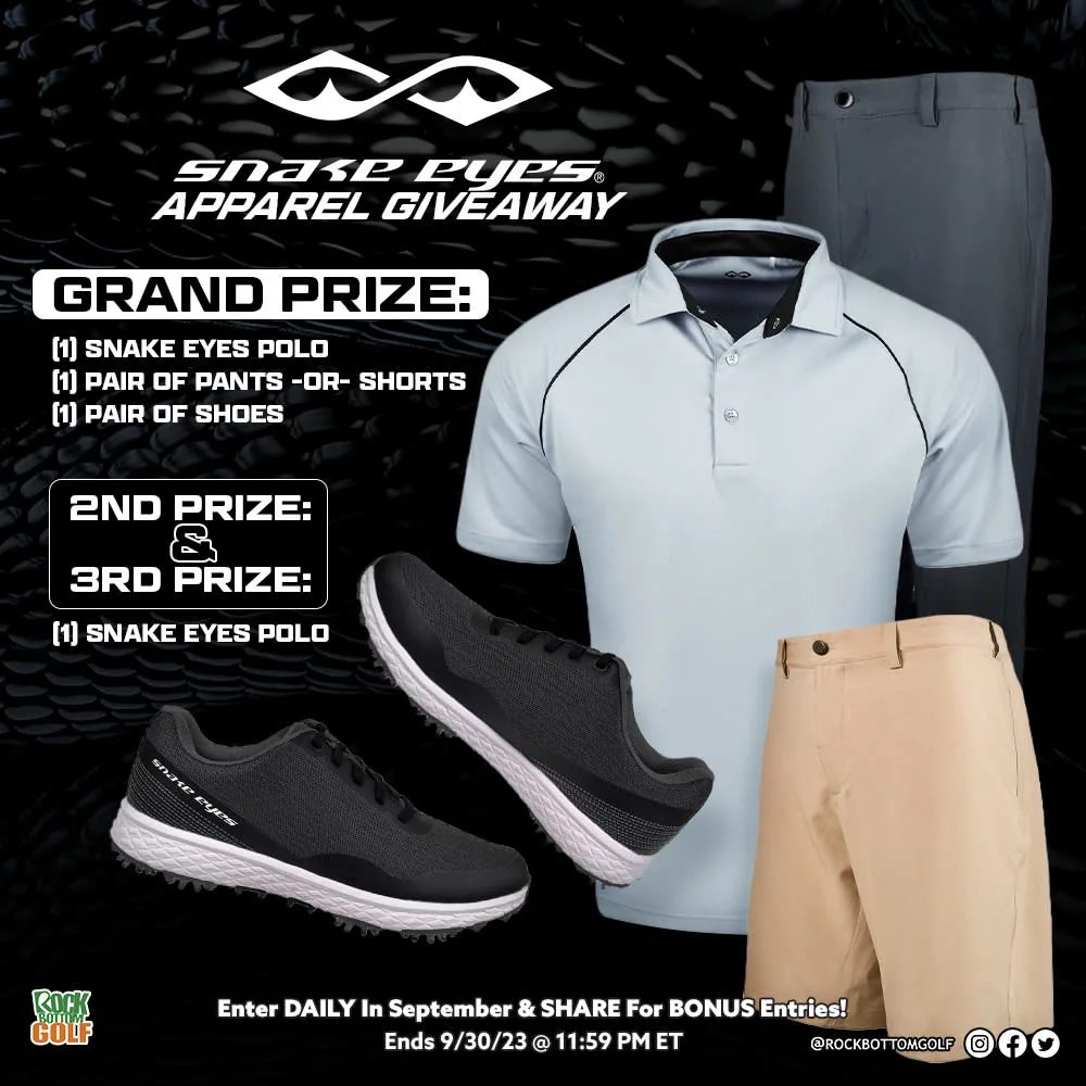 You Could Win Rock Bottom Golf's Snake Eyes Apparel Giveaway!