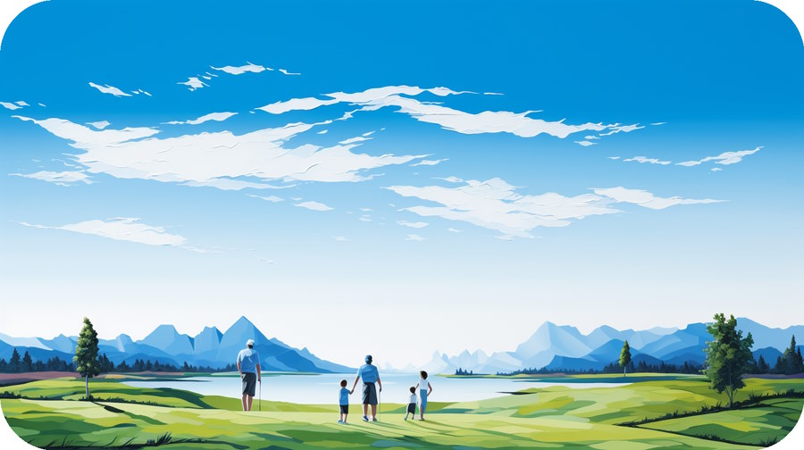 Family Golfing: Crafting Family Memories on the Greens – A Guide - family on the golf course art