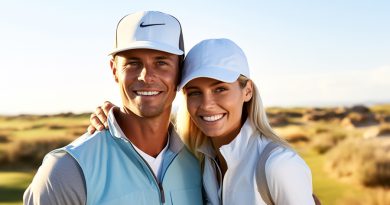 man in golf apparel and nike hat - woman golfer modeling golf apparel