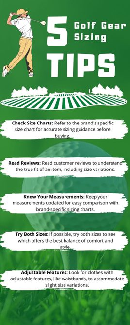infographic: 5 golf gear sizing tips
