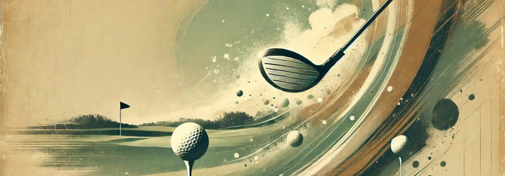 Distance in golf content image - vintage abstract style