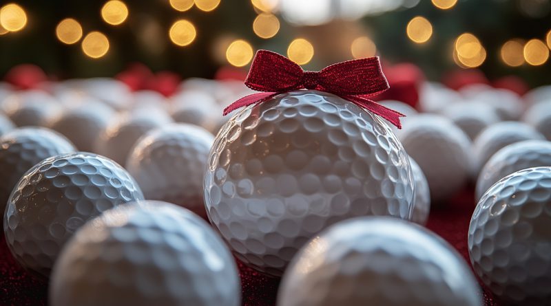 Golf Ball Gifts 2024 feature blog image - golf ball with a bow on it