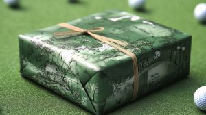 golf gifts for 2024 holiday season - golf themed wrapped golf gift - feature image