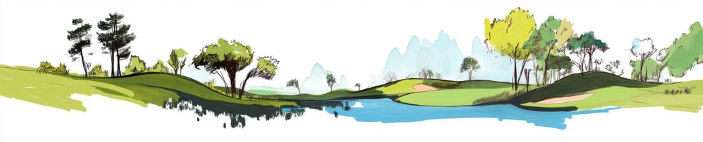 Costs of Golf Accessories - image of golf course drawing - painting