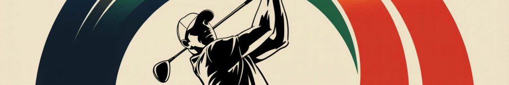 abstract of golfer hitting a shot off of the tee - retruo