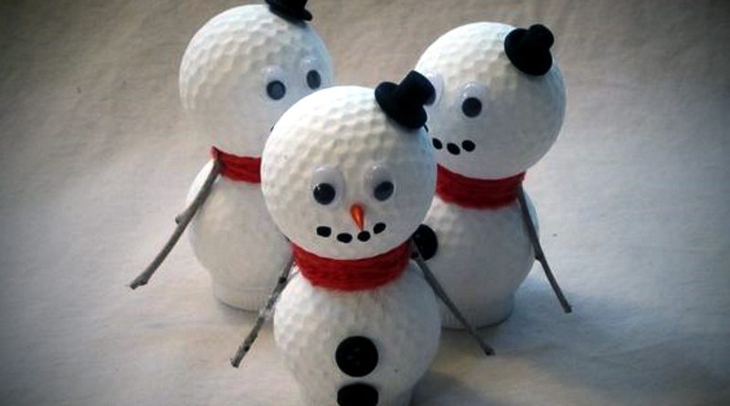 Golf Ball Snowmen