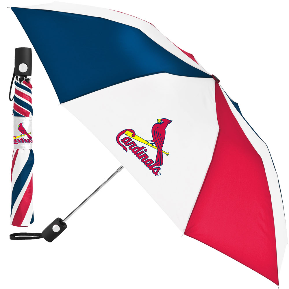 McArthur Sports- MLB Auto Fold Umbrella - St. Louis Cardinals