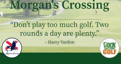 Morgan's Crossing golf course - feature image with Rock Bottom Golf logo