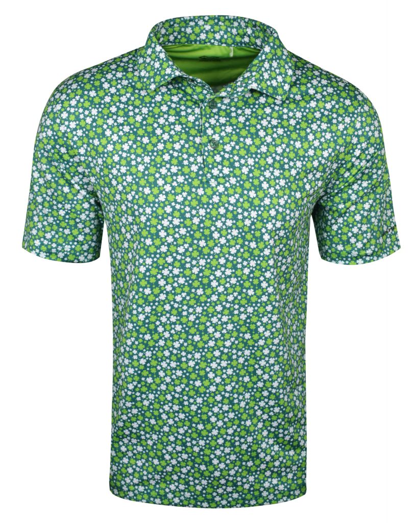 Snake Eyes Golf Lucky Clover Print Polo Shirt