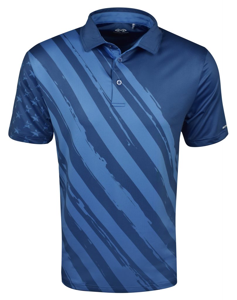 Snake Eyes Golf Patriot Print Polo Shirt - atlantic blue