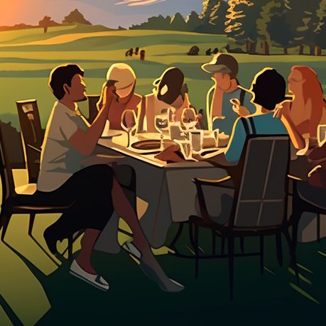 Golf and Gastronomy: The World's Best Golf Course Dining and Eateries - people eating at a table on a golf course