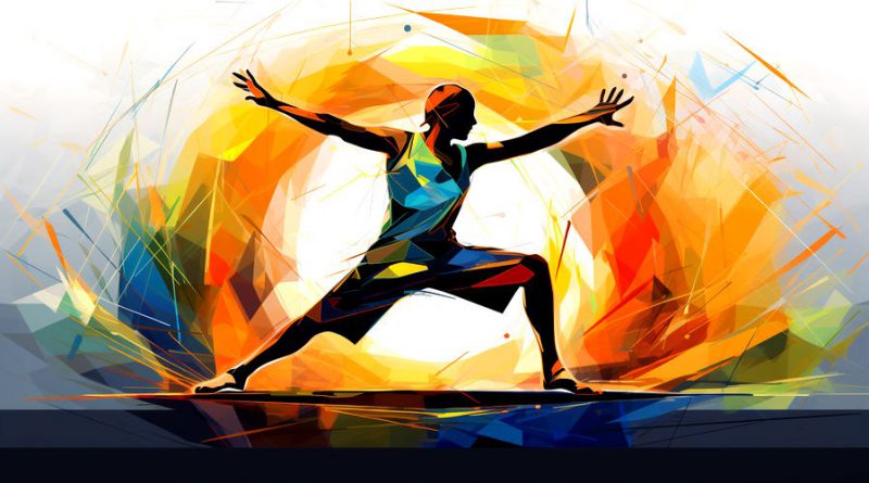 yoga for golf feature blog image - abstract image of man doing yoga