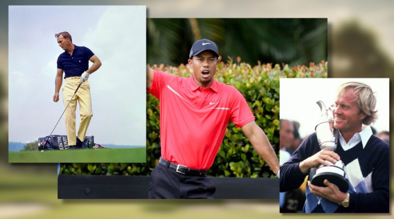 golf rivalries - tiger woods, jack nicklaus, arnald palmer in image