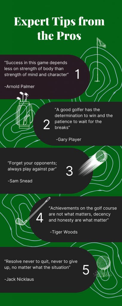Expert tips from golf pros - info graphic
