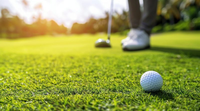 golf ball technology feature image for blog post - golfer playing golf