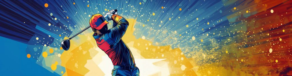 Electric vs. Push Golf Carts: Which One Should You Choose? blog content image - abstract of golfer teeing off