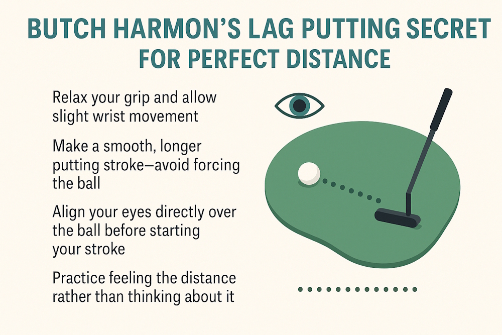 Butch Harmon's Lag Putting Secret for Perfect Distance infographic image