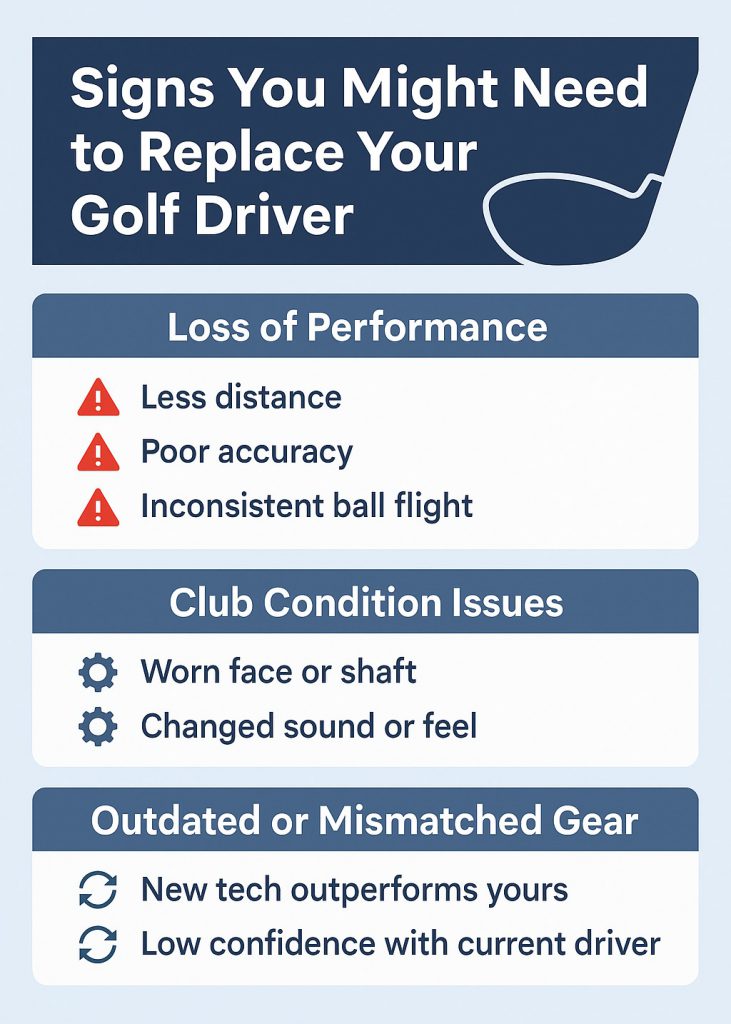 signs you need to replace your golf driver infographic image