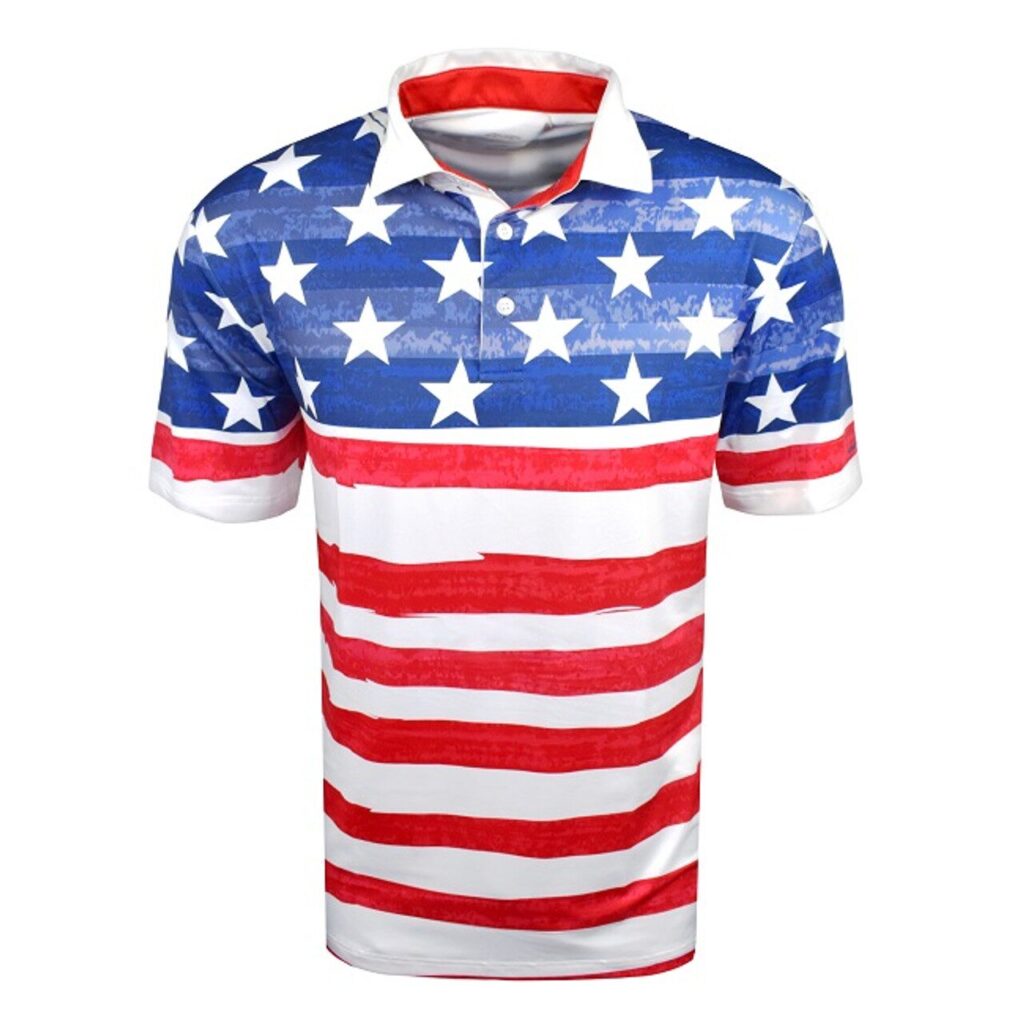 Snake Eyes Golf Patriotic Flag Print Polo product image