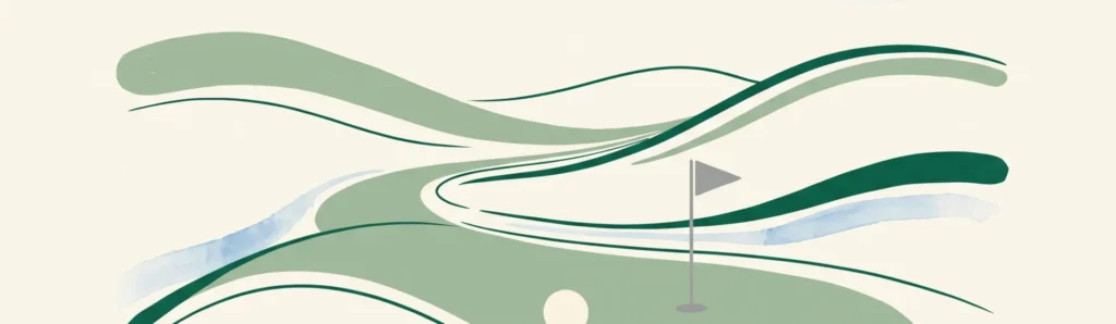 golf ball on the green - minimalist abstract image for golf blog post