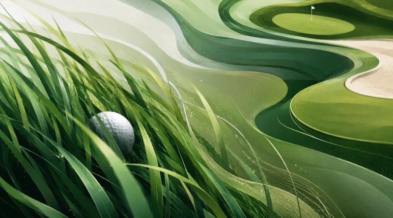 abstract image of a golf ball lost in the ruff - lost golf ball rule
